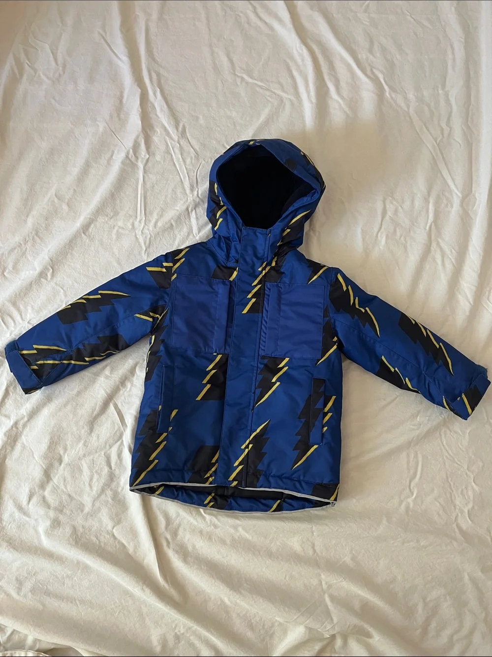 Hanna Andersson 3T Boys Blue Jacket with Yellow Lightning